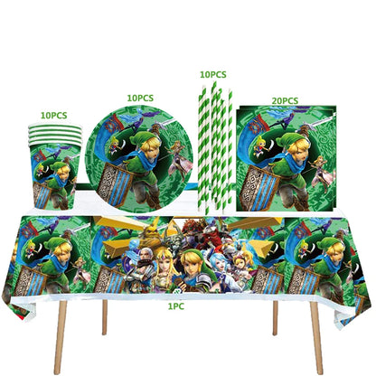 The Legend of Zelda Birthday Party Decorations Disposable Tableware Set – Cups, Plates & Napkins for Kids Birthday Party Supplies & Baby Shower Toys