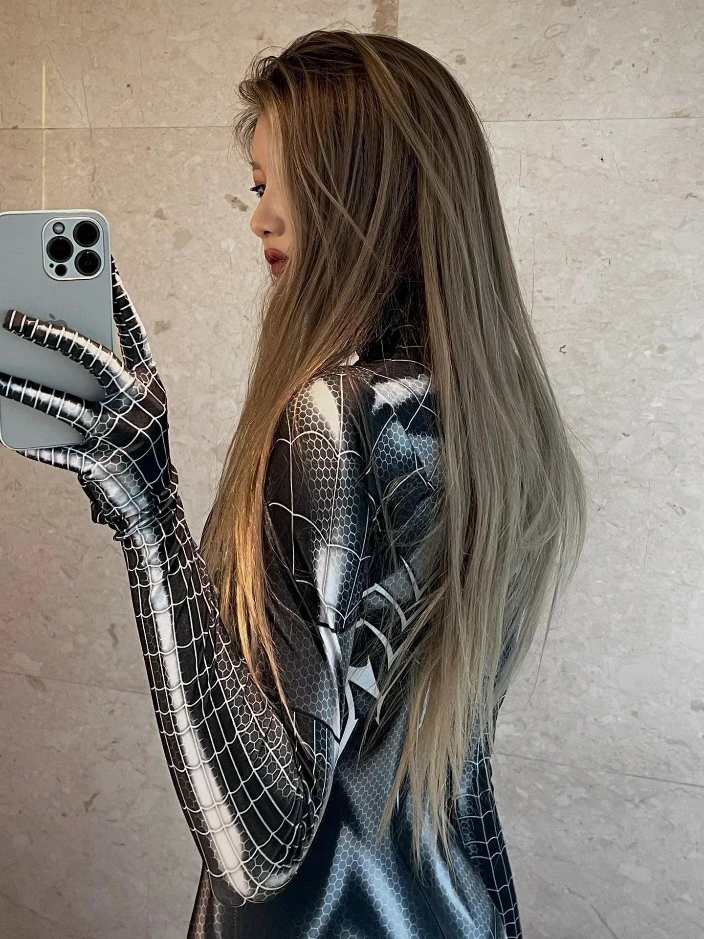 Spider Superhero Women Cosplay Costume – Black Cat 3D Print Bodysuit Jumpsuit