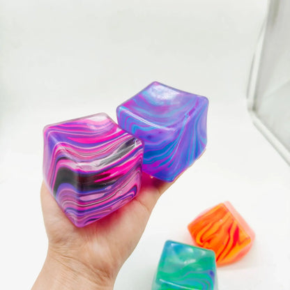 Needoh Soft Glutinous Sensory Stress-Relief Toy Cube – Gel Filled Stretchable Soft Ice Cube, Slow Rebound Fidget Toy (Blind Box Style)