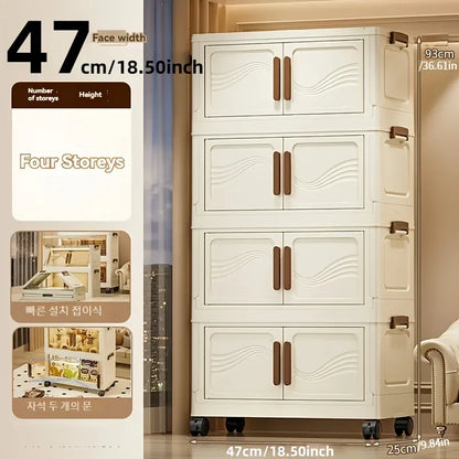 Caja de almacenamiento plegable con puerta transparente – Organizador grande y duradero para ropa, libros, juguetes y almacenamiento en el hogar