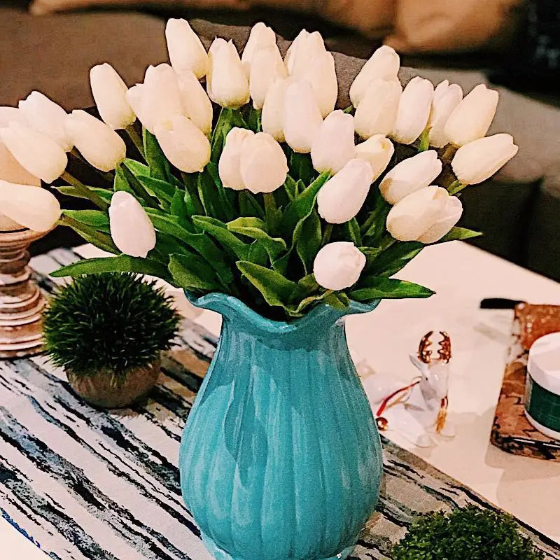 3/5/10/20pcs Real Touch Artificial Tulip Flowers – Realistic Faux Tulip Bouquet for Wedding Decor, Home Decoration, Floral Arrangements & DIY Projects