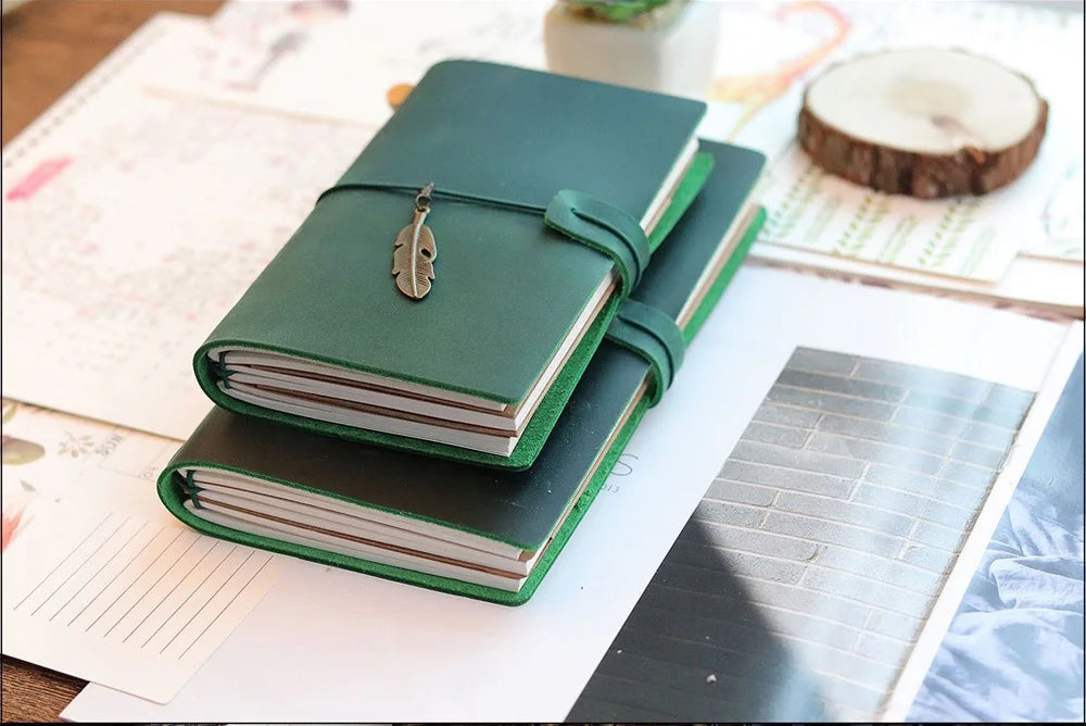 Genuine Leather Refillable Travel Journal – Handmade Retro Diary, Sketchbook & Notebook