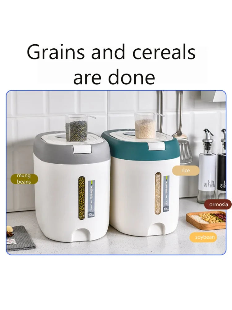 XIAOGUI 5KG/10KG Rice Dispenser – Large-Capacity Kitchen Food Storage Container for Rice, Cereal & Grains, Airtight Organizer Box