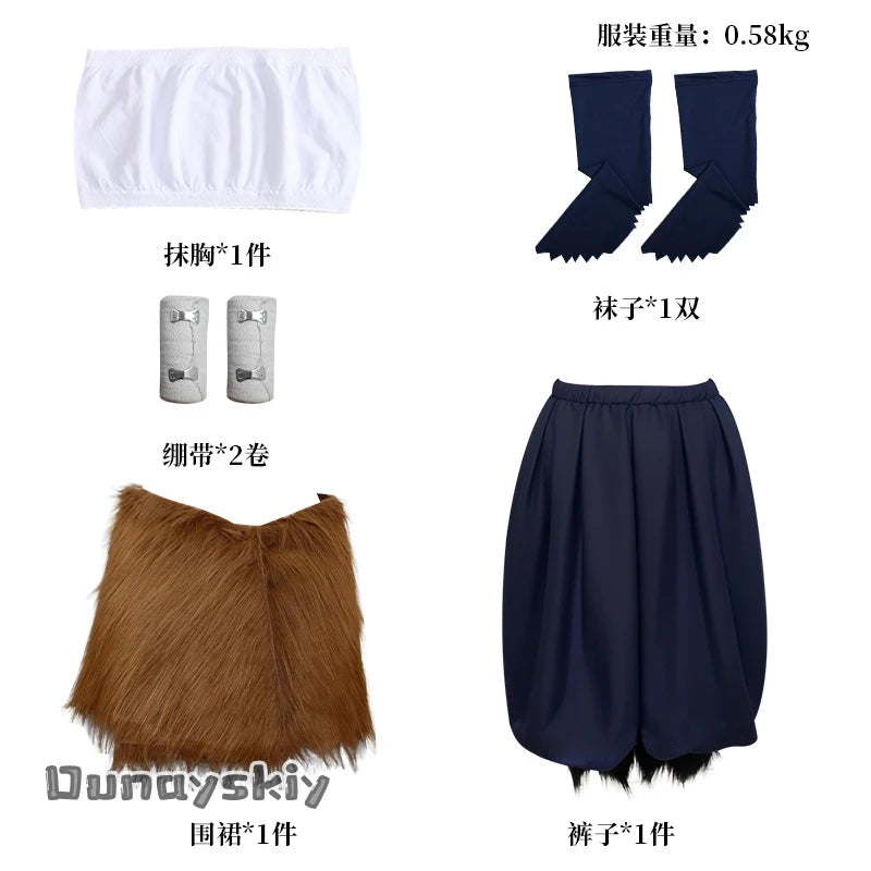Anime Demon Slayer Hashibira Inosuke Cosplay Costume | Unisex S–L Outfit with Pig Mask for Halloween, Carnival & Comic Con