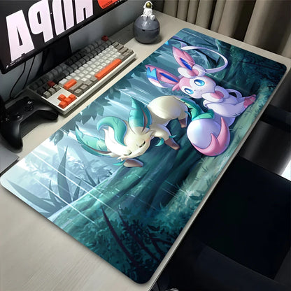 Grand tapis de souris de jeu XXL inspiré de Nymphali | Tapis de bureau mignon rose Kawaii pour clavier et souris