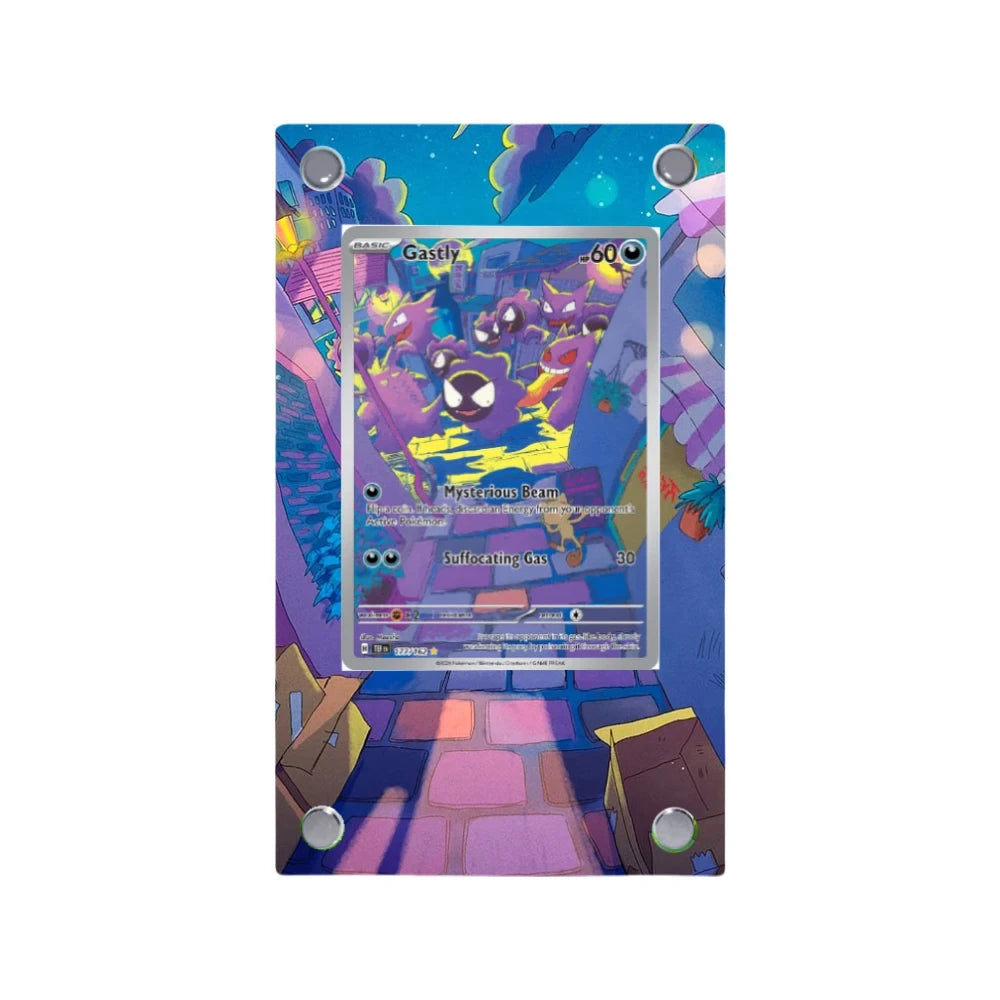 Expositor de metacrilato para cartas Pokémon – Psyduck, Bulbasaur, Mewtwo, Charmander y soporte protector para cartas de personajes