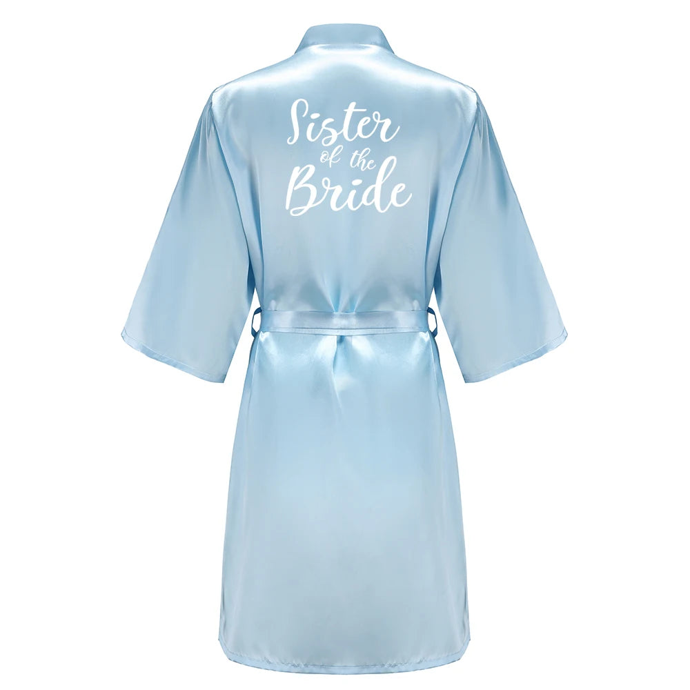 Blue Women’s Bridal Bathrobe – Bride Bridesmaid Maid of Honor Get Ready Robe Dressing Gown Gift
