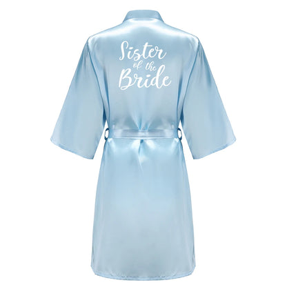 Blue Women’s Bridal Bathrobe – Bride Bridesmaid Maid of Honor Get Ready Robe Dressing Gown Gift