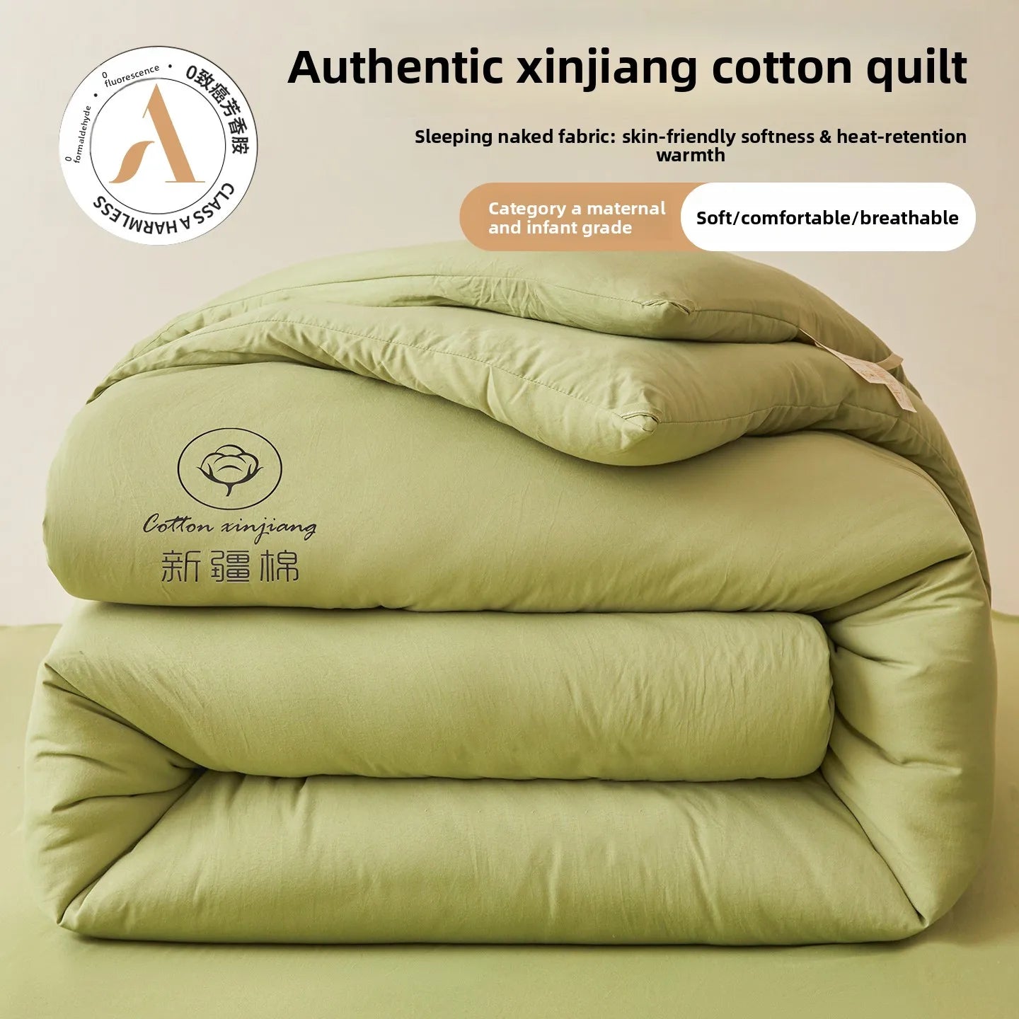 100% Cotton Filled Comforter – Soft Lightweight Warm Winter Quilt for Autumn & Cold Weather Bedding