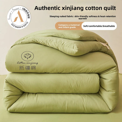 100% Cotton Filled Comforter – Soft Lightweight Warm Winter Quilt for Autumn & Cold Weather Bedding