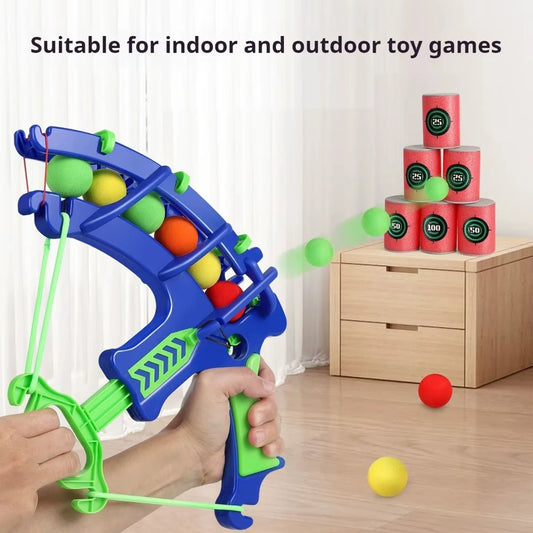 Jeu de tir à l'arc avec boules collantes – Jouet éducatif Montessori, jeu de fléchettes en extérieur et jeu anti-stress