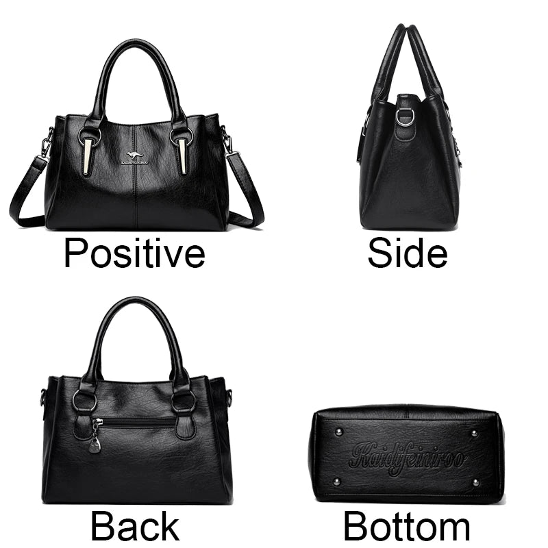 Genuine Cow Leather Women's Handbag Luxury Tote Shoulder Crossbody Messenger Bag