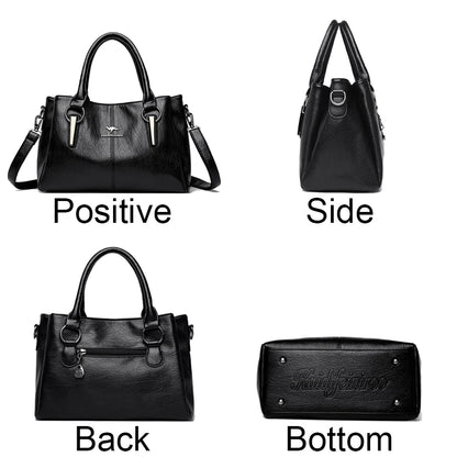 Genuine Cow Leather Women's Handbag Luxury Tote Shoulder Crossbody Messenger Bag