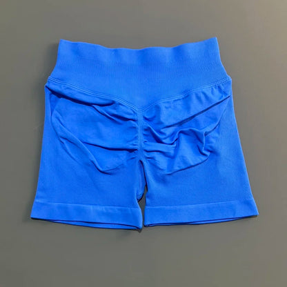 Pantalones cortos de gimnasio sin costuras con efecto Scrunch Butt para mujer – Pantalones cortos de yoga de cintura alta para correr, entrenar, fitness y ropa deportiva