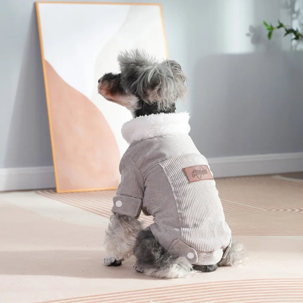 Autumn & Winter Fleece Dog Jacket – Warm Thickened Pet Coat for Small & Medium Dogs, Cozy Puppy Clothes for Cats, Schnauzers & Pugs