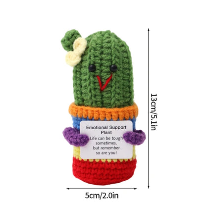 Poupée Pomme de Terre Énergétique Positive au Crochet – Figurine Mignonne en Tricot à Serrer, Artisanat Animalier Kawaii Fait Main au Crochet & Cadeau de Noël