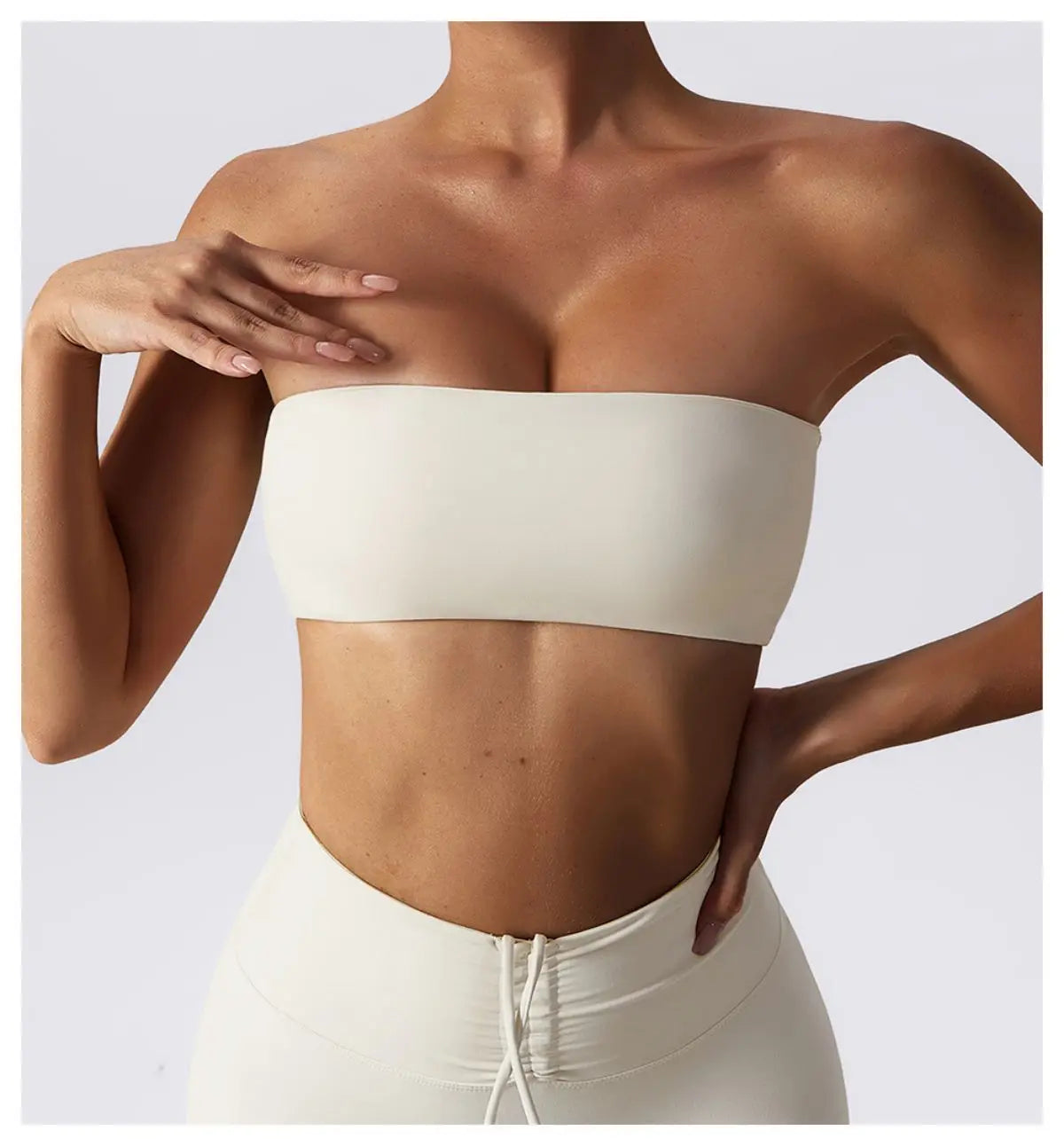 Women’s Strapless Sports Bra – Quick-Dry Tube Top Fitness Yoga Gym Chest Wrap Activewear