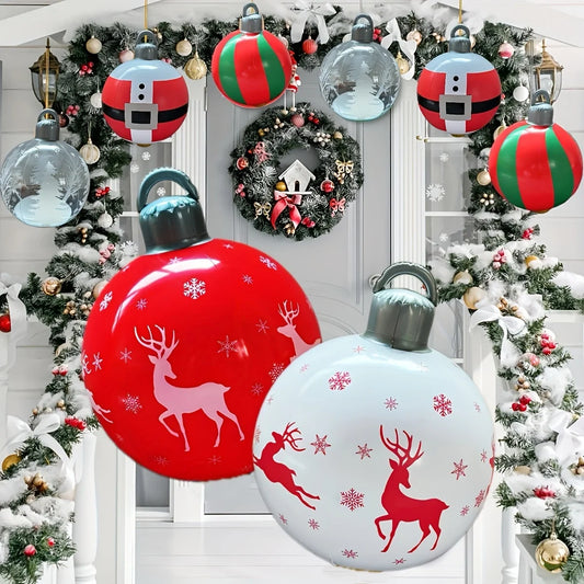 1PC 40CM Inflatable Christmas Decoration Ball – PVC Outdoor Holiday Ornament for Yard, Lawn, Porch & Christmas Home Decor