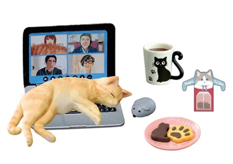 Rement My Daily Life with Cats – Scène miniature Boîte mystère – Figurines de collection simulation mignonne, Décoration de bureau et Cadeau d'anniversaire