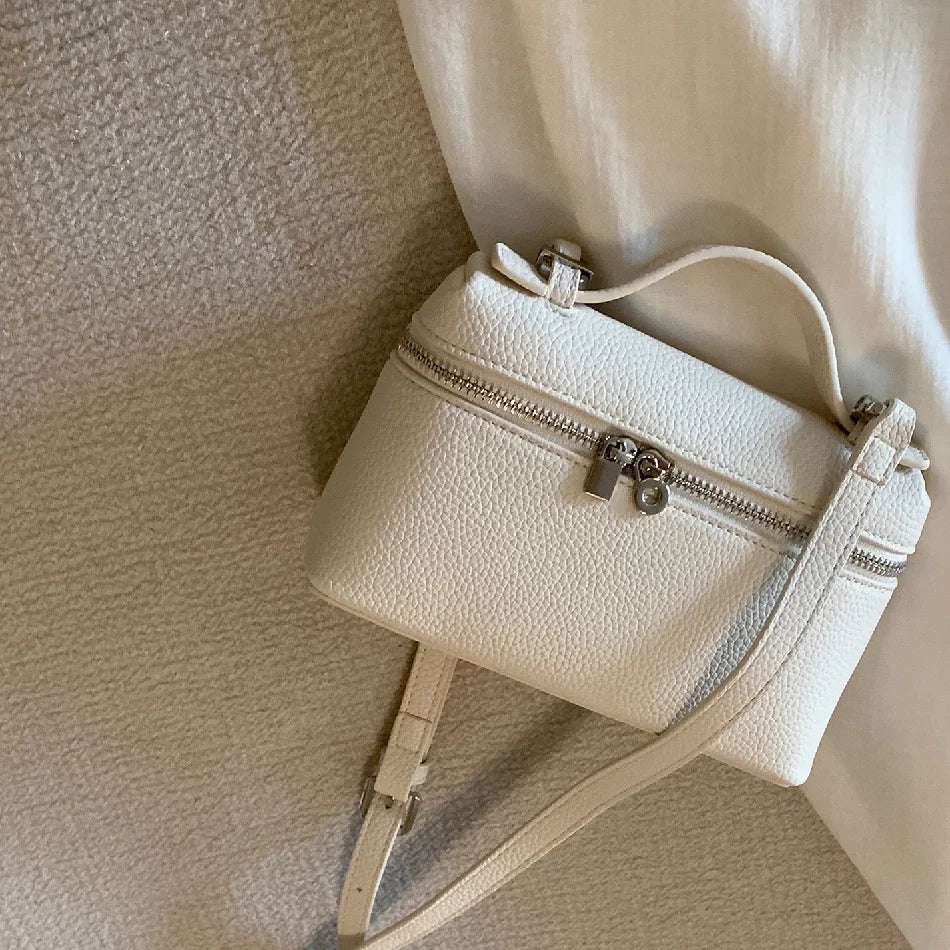 Sac à bandoulière en cuir grain de litchi de qualité supérieure pour femmes – Sac à main bento minimaliste tendance, Mini sac à bandoulière exquis avec poignée supérieure pour une tenue quotidienne élégante, des sorties décontractées et un style chic