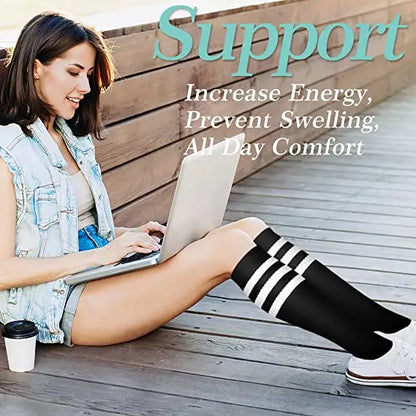 30mmHg Compression Socks for Men & Women – Knee High Support Stockings for Sports, Edema, Varicose Veins & Daily Wear