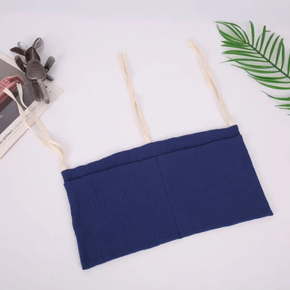 Organizador Colgante para Cuna de Bebé – Cesta de Almacenamiento para Mesita de Noche con 2 Bolsillos para Pañales, Juguetes, Ropa y Artículos Esenciales para Bebés