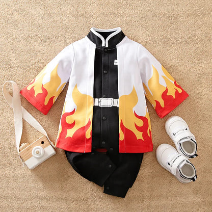 Newborn Baby Anime Cape-Style Bodysuit – Long Sleeve Cotton Romper for Boys & Girls, Cute Infant Outfit for Everyday Wear
