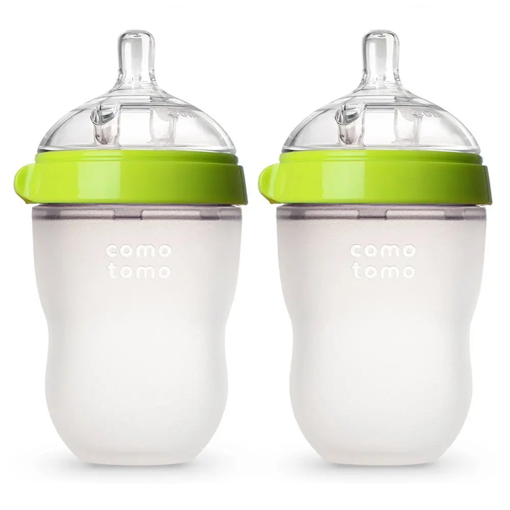 Paquete de 2 Biberones de Silicona sin BPA de 5oz y 8oz para Recién Nacidos y Bebés
