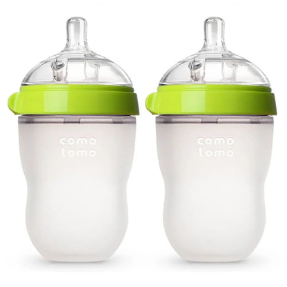 Paquete de 2 Biberones de Silicona sin BPA de 5oz y 8oz para Recién Nacidos y Bebés