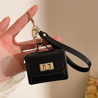Mini PU Leather Coin Purse Keychain – Creative Change Money Bag Pendant for Keys, Earphones & Small Item Storage