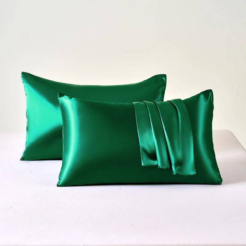 Satin Pillowcase Set of 2 – Soft Cooling Pillow Covers for Hair & Skin