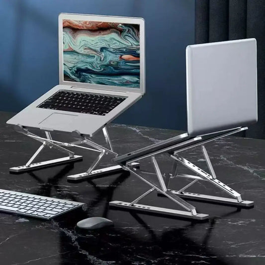 Soporte ajustable de aluminio para laptop – Sujetador plegable de cuadernos con diseño de disipación de calor para MacBook, PC, Tablet & Configuración de computadora de escritorio