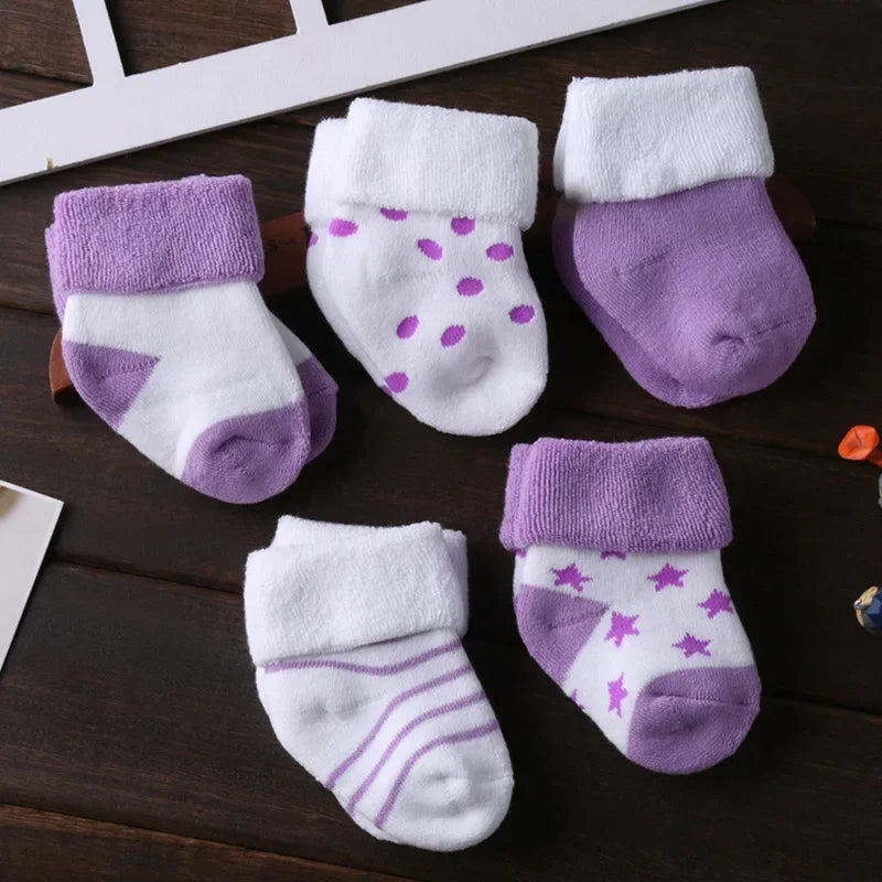5 paires de chaussettes antidérapantes en coton pour bébés garçons et filles de 0 à 12 mois, chaussettes-chaussures antidérapantes pour nouveau-nés et nourrissons