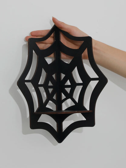 Spider Web Corner Floating Shelf, Gothic Wall-Mounted Crystal Display Shelf, Halloween Decoration, Kitchen and Home Wall Decor