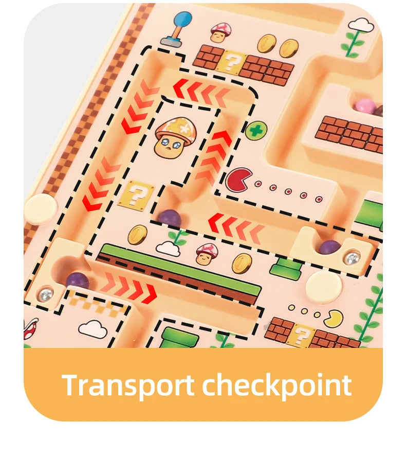 Labyrinthe Magnétique – Jeu Éducatif Avancé pour Enfants, Activité d'Apprentissage des Mathématiques et de Développement Cognitif, Entraînement de l'Intelligence Visuelle, Casse-tête Manuel