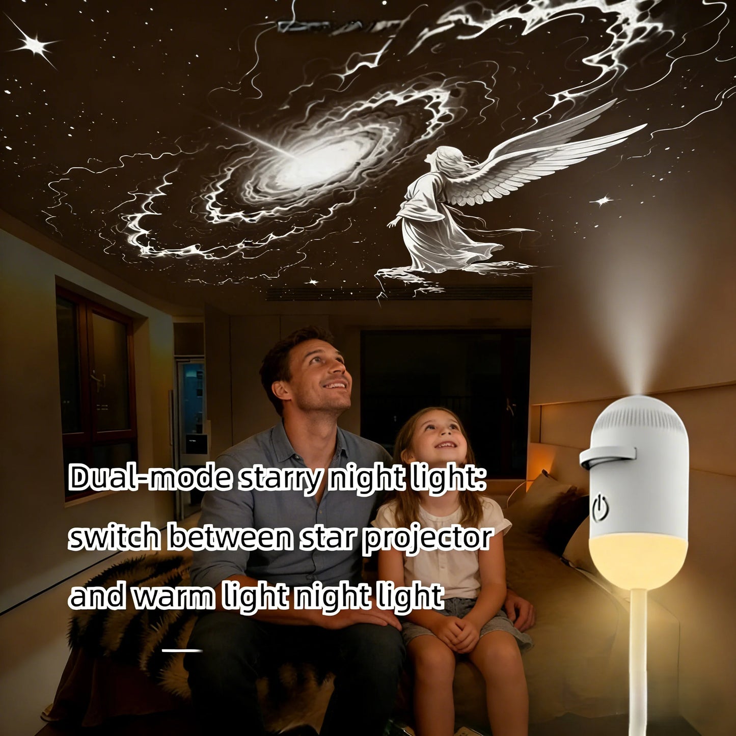 2-in-1 Galaxy Star Projector Night Light – Mini Starry Sky Ambient Lamp for Bedroom, Sleep & Home Decoration