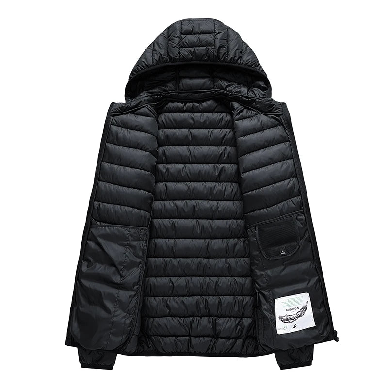 Men’s 8XL Winter Parka Jacket – Warm Waterproof Hooded Coat with Detachable Hood, Casual Autumn & Winter Outerwear