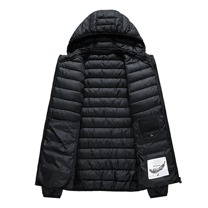 Men’s 8XL Winter Parka Jacket – Warm Waterproof Hooded Coat with Detachable Hood, Casual Autumn & Winter Outerwear