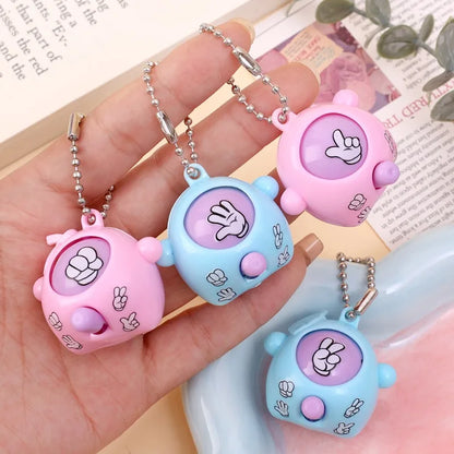 50PCS Funny Guessing Egg Mini Keychain Toys – Rock Paper Scissors Pendant Keyrings for Kids, Classroom Prizes, Birthday Party Favors & Gifts