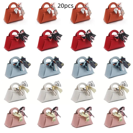 20PCS Bolsas de Regalo de Cuero con Cinta de Lazo – Mini Bolsos para Recuerdos de Bodas, Navidad, Dulces, Regalos y Empaque de Lujo para Fiestas