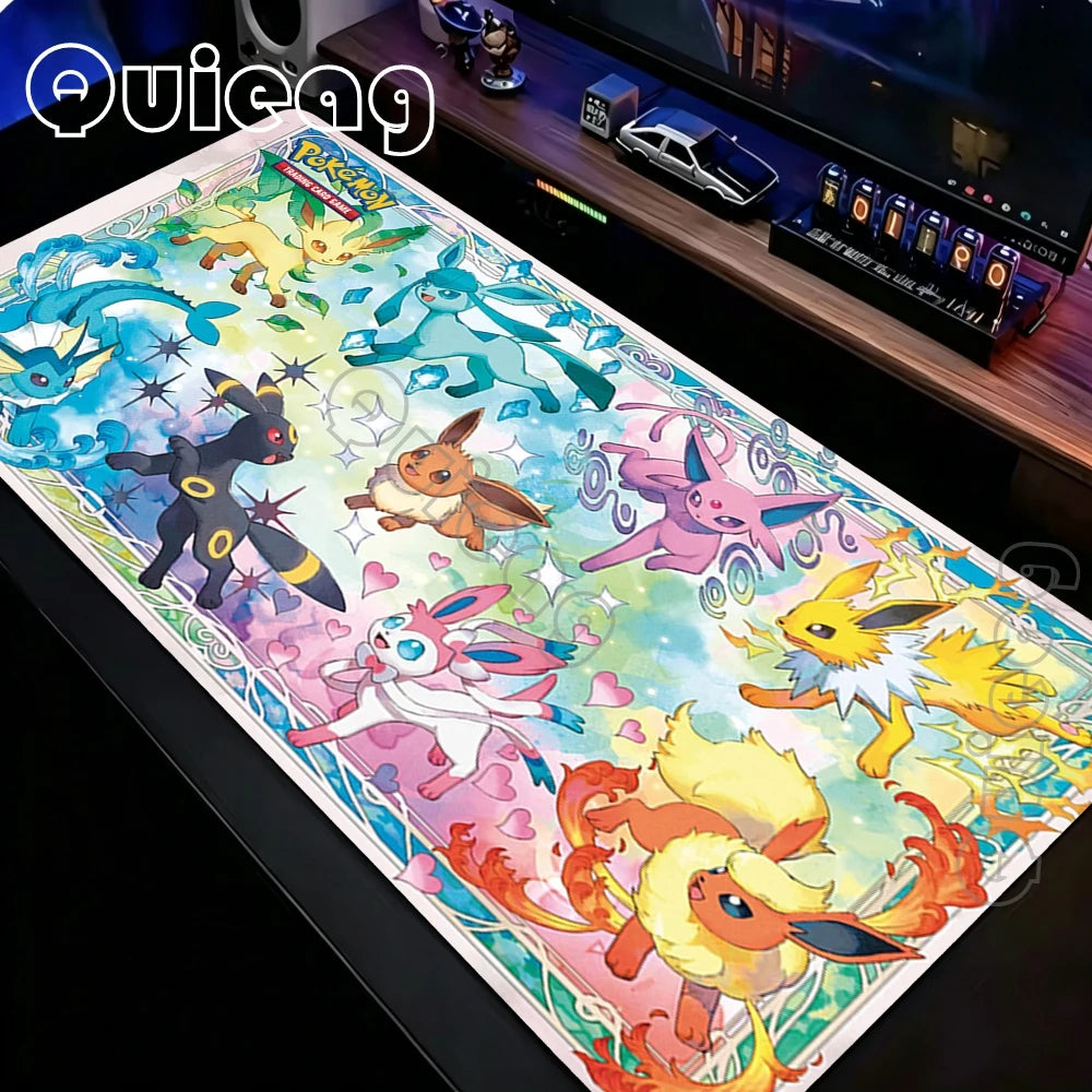 Pokémon Eevee Kawaii Rainbow XXL Mouse Pad – Anime Gaming Desk Mat for Laptop & Office