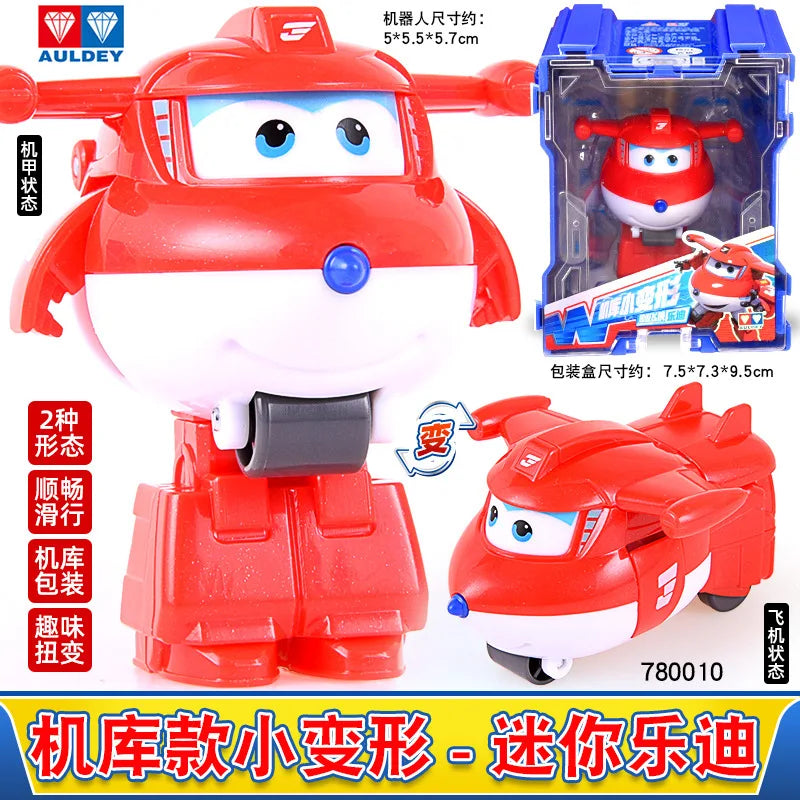Super Wings Mini Transforming Plane Robot Toy – Anime-Style Deformation Action Figure, Transformable Aircraft Toy for Kids & Christmas Gifts