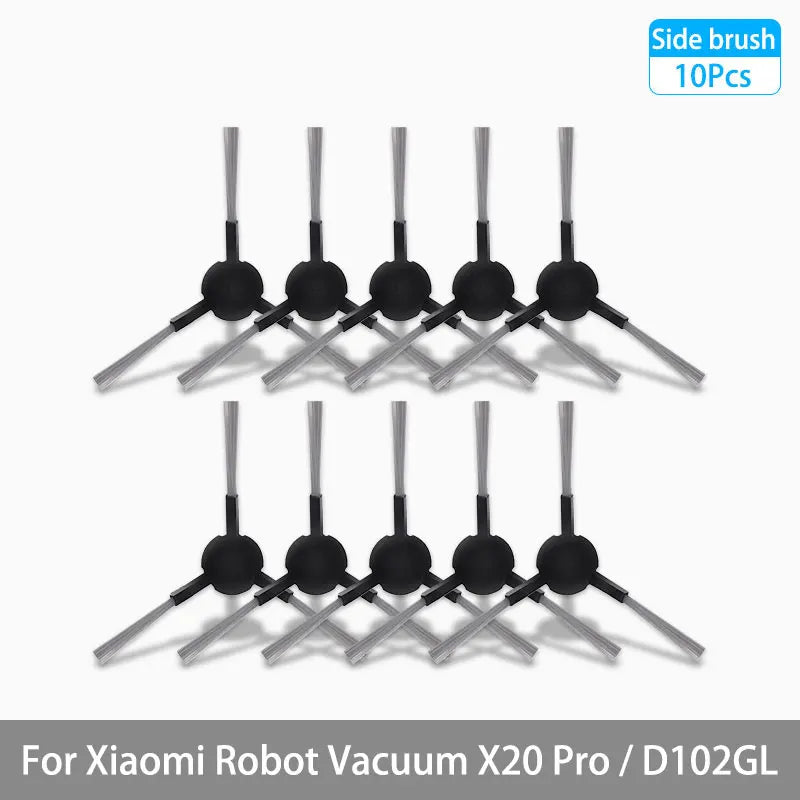 Replacement Parts Kit for Xiaomi Robot Vacuum X20 Pro / D102GL – Main Brush, Side Brushes, HEPA Filter, Mop Pads & Dust Bags