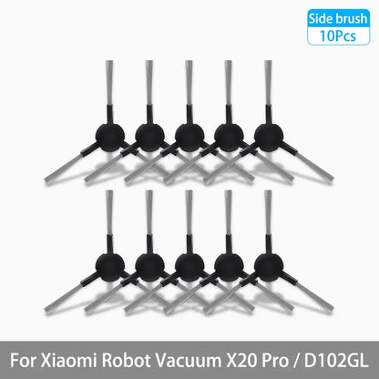 Replacement Parts Kit for Xiaomi Robot Vacuum X20 Pro / D102GL – Main Brush, Side Brushes, HEPA Filter, Mop Pads & Dust Bags