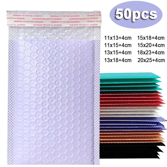 Paquete de 50 sobres acolchados morados – Sobres de envío con burbujas autosellables para embalaje seguro, envíos y pedidos de comercio electrónico