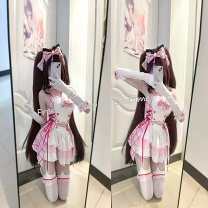 Chocola Catgirl Maid Cosplay Costume – Idol Halloween Dress (Anime Theatrical Outfit)