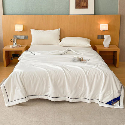 Couverture rafraîchissante de luxe d'été – Couverture climatisée en coton brut doux et fibre de soja pour adultes et enfants