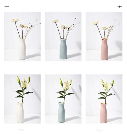 Nordic Modern Plastic Flower Vase – Minimalist Decorative Vase for Fresh Flowers & Home Décor
