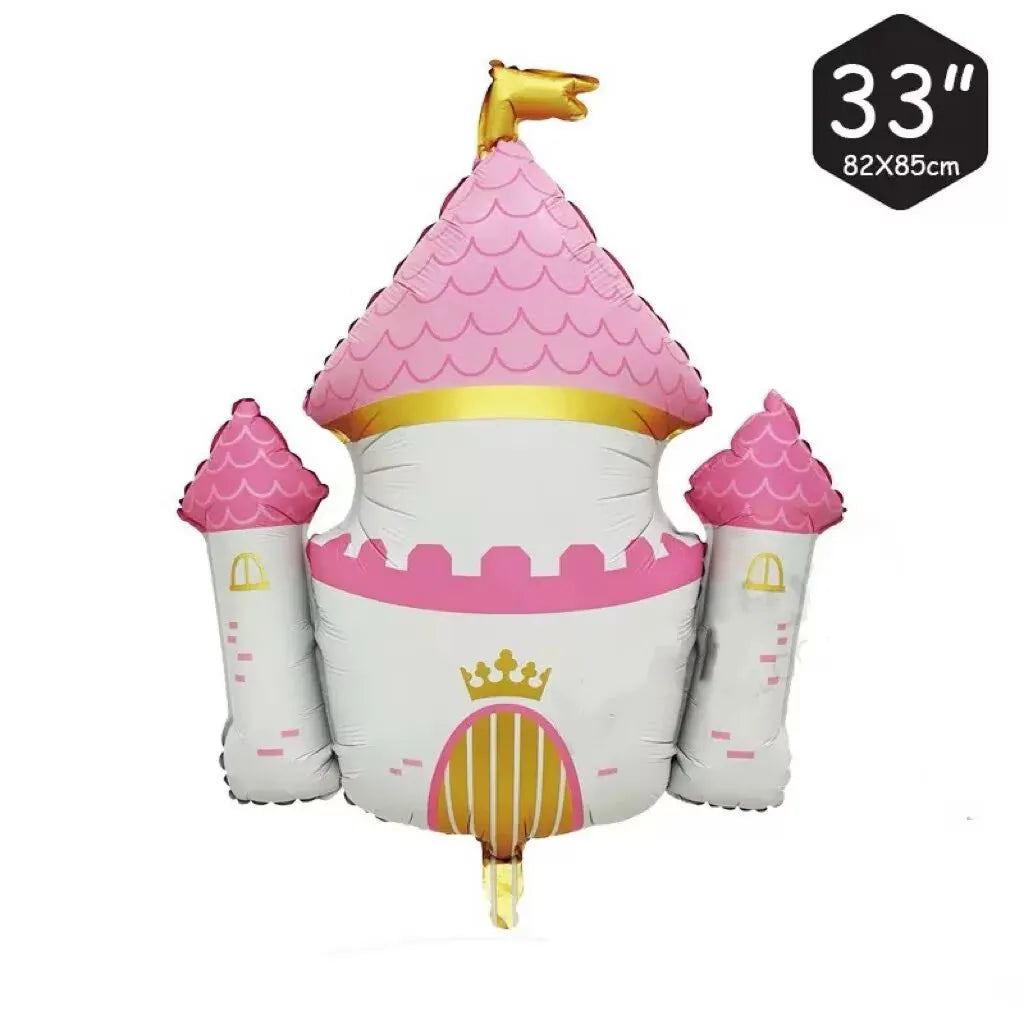 Globos de aluminio de castillo de princesa y calabaza – Decoraciones de fiesta de aluminio para cumpleaños y baby showers de niños