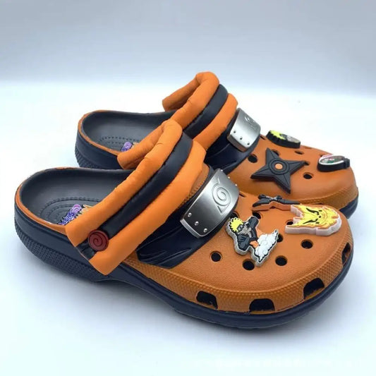 Naruto Uzumaki Anime Zuecos EVA Impermeables Antideslizantes Sandalias de Playa para Hombre y Mujer
